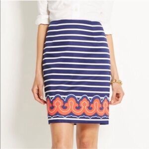 New Vineyard Vines Striped Hem Detail Pencil Skirt - 12